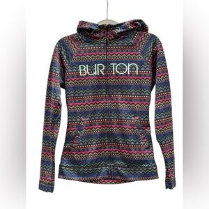 Burton Women's Multicolor Geometric Fleece Lined Hooded Ski Jacket- Small